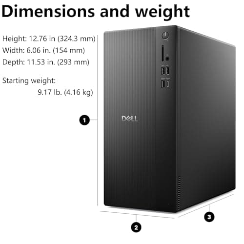 Dell Vostro Desktop Computers Tower PC for Home Business Student, 14th Gen Intel 4-Core Processor, 16GB DDR5 RAM, 1TB PCIe SSD, WiFi 6, Bluetooth, DisplayPort, HDMI, Type-C, Windows 11 Pro 3