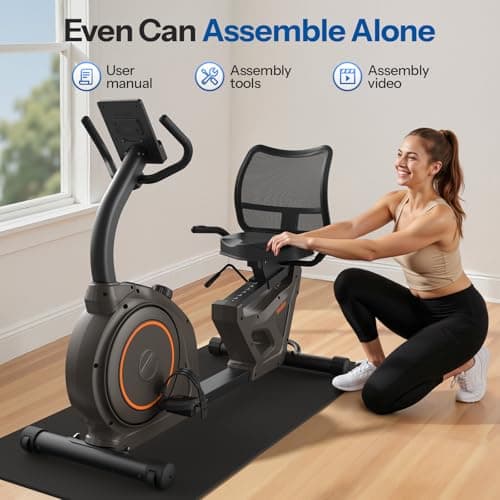 Niceday Recumbent Exercise Bike, Recumbent Bike for Home, Recumbent Stationary Bike 400LBS Weight Capacity, Magnetic Recumbent Bike with Smart APP, LCD Monitor, Heart Rate Handle 5
