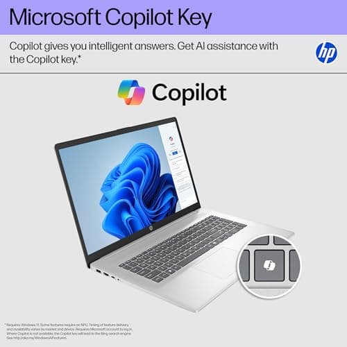 HP Flagship 17" Touchscreen 2025 Laptop Computer, AMD Ryzen 5 7430U (Up to 4.3GHz), 17.3 inch Anti-Glare Touch Screen, 32 GB RAM, 1 TB SSD, Bluetooth 5.4, Copilot AI, Fast Charge, Windows 11 Pro 3