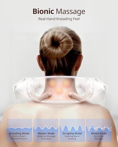 Shiatsu Neck and Back Massagers with Heat, 150 Mins Uses, 4 Modes & Adjustable Massage Head, Electric 3D Deep Tissue Kneading for Shoulder, Leg, Muscle Soreness, Pain Relief, Relaxation for Women, Men 3