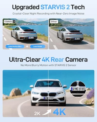 VIOFO A229 Ultra 2CH Dual 4K Dash Cam Front and Rear, Dual STARVIS 2 IMX678 Sensors & 2-Channel 4K HDR, Faster 5GHz Wi-Fi & Precise GPS, Voice Control, Super Night Vision 2.0, Supports up to 512 GB 3