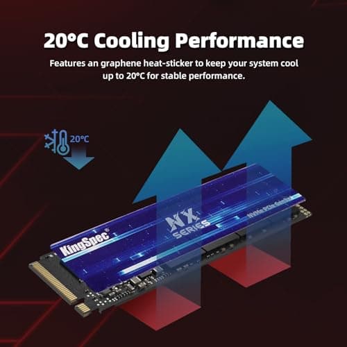 KingSpec NX Series 1TB Gen3x4 NVMe M.2 SSD, Up to 3500MB/s, 3D NAND Flash M2 2280 Internal Solid State Drive, for Desktop and Laptop 3