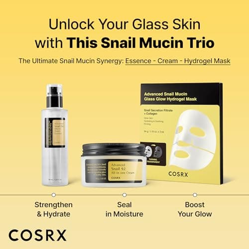 COSRX Snail Mucin 92% Face Moisturizer, 3.52 Oz, Lightweight Moisturing Cream for Soft, Glowy Skin, Korean Skin Care, Korean Moisturizer Face Cream, Stocking Stuffers for Women 9