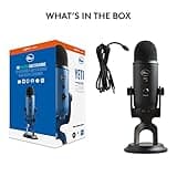 Logitech for Creators Blue Yeti USB Microphone for Gaming, Streaming, Podcast, YouTube, Discord, PC, Studio Sound, Plug & Play-Blackout 3