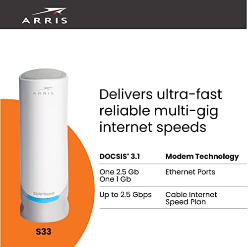 ARRIS - SURFboard S33 32 x 8 DOCSIS 3.1 Multi-Gig Cable Modem with 2.5 Gbps (Renewed) 4