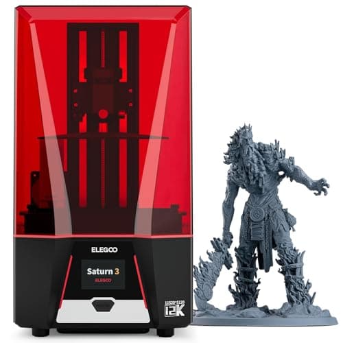 ELEGOO Saturn 3 MSLA 12K 3D Printer, Desktop Resin 3D Printer with 10-Inch Monochrome LCD, Voxeldance Tango Slicer, Large Printing Size of 8.62x4.84x9.84 inches