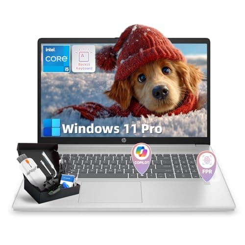 HP 17 Laptop Computer for Business, Intel i5-1334U(Up to 4.6 GHz), 17.3" HD+ Display, 32GB RAM, 1TB SSD Backlit KB, Fingerprint Reader, Lifetime Win 11 Pro & Copilot AI, with G255 Pro Accessory Box