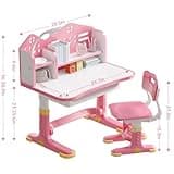 Xaperexi Kids Desk and Chair Set, Height Adjustable Child's School Study Writing Tables, Kids Desk with Bookstand and Storage Drawer, Widened Desktop with Desktop for Boys and Girls 2
