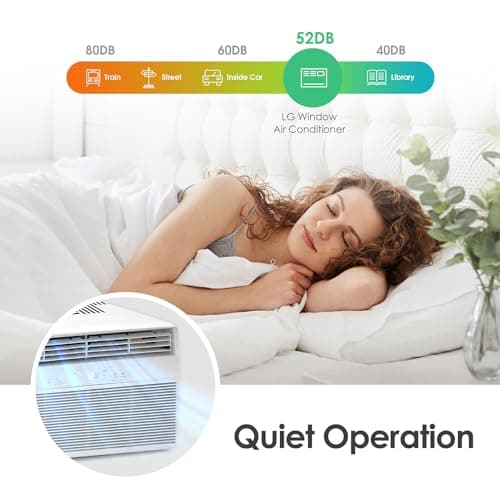 LG 6,000 BTU Window Air Conditioner, Cools 250 Sq.Ft. (10' x 25' Room Size), Quiet Operation, Electronic Control with Remote, 2 Cooling & Fan Speeds, 2-Way Air Deflection, Auto Restart, 115V 4