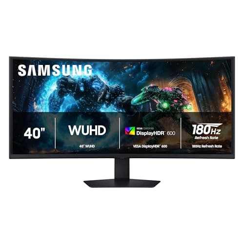 SAMSUNG 40” Odyssey G7 (G75F) WUHD Resolution, 180Hz, Curved Gaming Monitor, 1ms Response Time (GtG), VESA DisplayHDR™ 600, AMD FreeSync™ Premium Pro, LS40FG75DENXZA, 2025