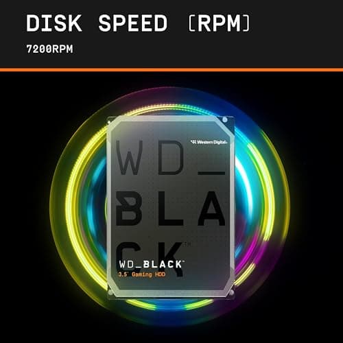 WD Western Digital 10TB WD_Black Performance Internal Hard Drive HDD - 7200 RPM, SATA 6 Gb/s, 512 MB Cache, 3.5" - WD102FZBX 5