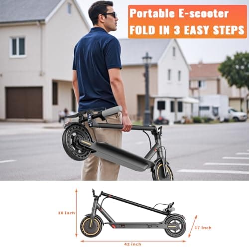 Qlaway 8.5" E Scooter for Adults with Seat 19 MPH 350W Motor 281 WH Battery, Motorized Up to 20 Miles Range, Foldable Scooter Bearing 265 LBS/APP Control-Gray 5