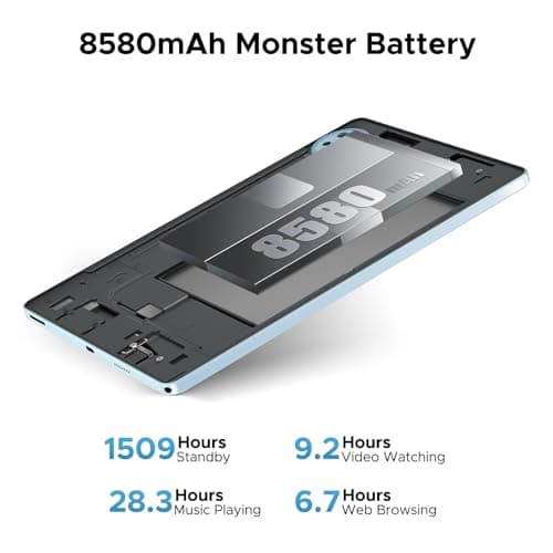 DOOGEE U11(2025) Android 15 Tablet, 11 inch Tablet 16GB+128GB/2TB TF Octa-Core 90Hz Display, 8580mAh,1080P,Bluetooth 5.0+5G WiFi Tablets, 13MP+5MP, Face ID,Metal Body 3