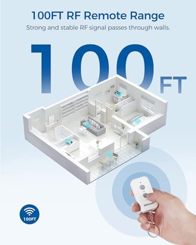 Remote Control Outlet Plug Wireless On Off Power Switch, WILAWELS Wireless Remote Light Switch for Lamp, Light, Fan, Programmable, Compact, 100ft RF Range, FCC Listed, Battery Included W02RC1106 5