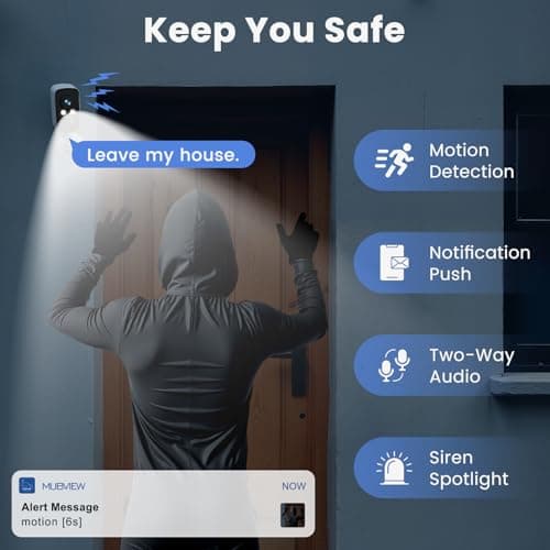 300° Pan Wireless Outdoor Security Camera, No Subscription Free 7-Day Cloud/SD, AI Detection, Magnetic Mount, Battery Powered, 2.4G WiFi, 2K, Night Vision, 360° View, 2-Way Talk, Home Security, IP65 4