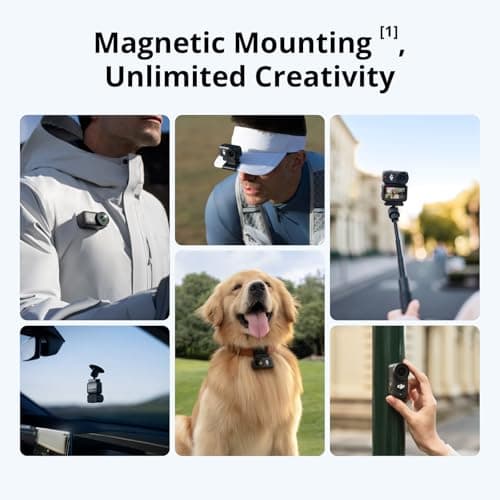 DJI Osmo Nano Standard Combo (64GB) - Small 4K/60fps Vlogging Camera with a 1/1.3″ Sensor, 143° Wide FOV Video, 200-Min Recording, Swift Content Transfer, Magnetic POV Cam 4K for Sports, Vlog 3