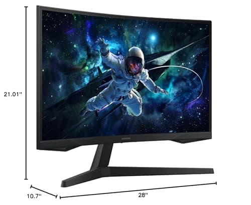 SAMSUNG 32" Odyssey G55C Series QHD 1000R Curved Gaming Monitor, 1ms(MPRT), HDR10, 165Hz, AMD Radeon FreeSync, Eye Care, Glare Free, Sharp Resolution LS32CG550ENXZA 4
