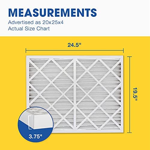Aerostar 20x25x4 MERV 11 Air Filter, 6 Count, Actual Size (19.50 x 24.50 x 3.75) HVAC, Furnace Filter for Dust, Pet Dander, Smoke & Allergies (MPR 1200 / FPR 7) Fits Lennox & Honeywell Devices 5