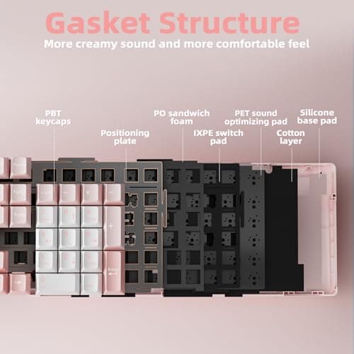 CORBOBO LINGBAO K108 Pro Wireless Mechanical Keyboard with Screen & Knob, Full Size Creamy Keyboard with Number Pad, 10000mAh Battery, PBT Keycaps, RGB Backlit, Hot-swappable Gaming Keyboards 5