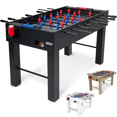 GoSports 54 Inch Full Size Foosball Table - Black Finish - Includes 4 Balls and 2 Cup Holders