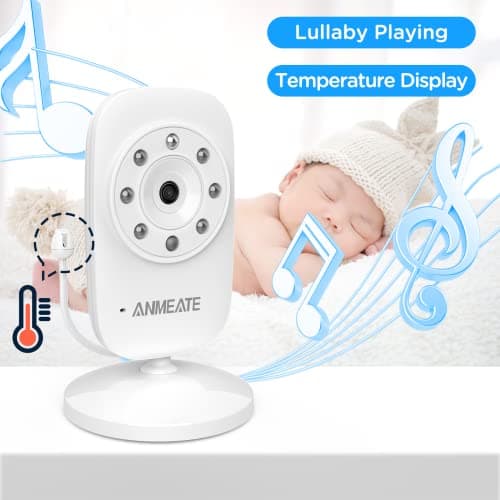 ANMEATE Video Baby Monitor with Digital Camera, Digital 2.4Ghz Wireless Video Monitor with Temperature Monitor, 960ft Transmission Range, 2-Way Talk, Night Vision, High Capacity Battery（1 Camera） 3