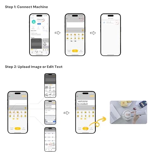 EVEBOT Handheld Food PrintPen Portable Mini Coffee PrintPen Latte Art Macaron Cookie DIY Design Print Pen, Christmas Gifts Bluetooth 4.2 - Brown, Red and Black 3PCS Colors 6