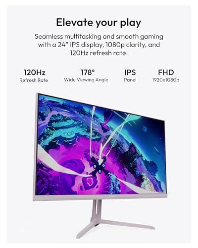 Pixio PX246 Wave Pink 24 inch 120Hz Refresh Rate FHD 1080p Resolution IPS Panel 4ms GTG Response Time Gaming Monitor with Adaptive Sync 2