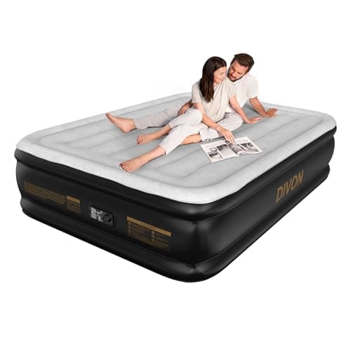 DIVON Air Mattress Full with Built in Pump,18’’High Blow Up Mattress Full with Wave Pattern,Self Inflation/Deflation Mattress in 3 Mins, Air Bed for Home&Camping,660lbs