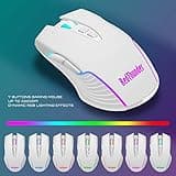 RedThunder K10 Wireless Gaming Keyboard and Mouse Combo, LED Backlit Rechargeable 3800mAh Battery, Mechanical Feel Anti-ghosting Keyboard + 7D 3200DPI Mice for PC Gamer (White) 5