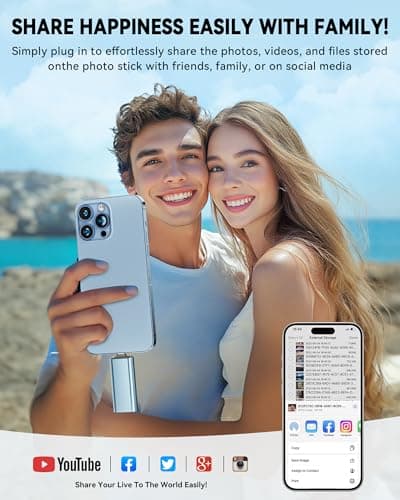 MFi Certified Flash Drive 256GB for iPhone Thumb Drive Photo Stick, High Speed USB Memory Stick iPhone Flash Drive for Photos Videos, External Storage Jump Drive for iPhone/iPad/Android/PC (Blue) 5