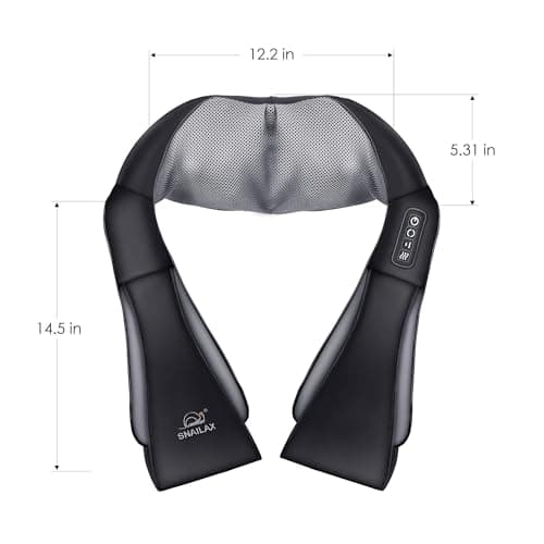 Snailax Cordless Massager - Shiatsu Neck and Shoulder Massager with Heat, Portable, Lumbar, Back Electric Massage Pillow, Christmas Gift 7