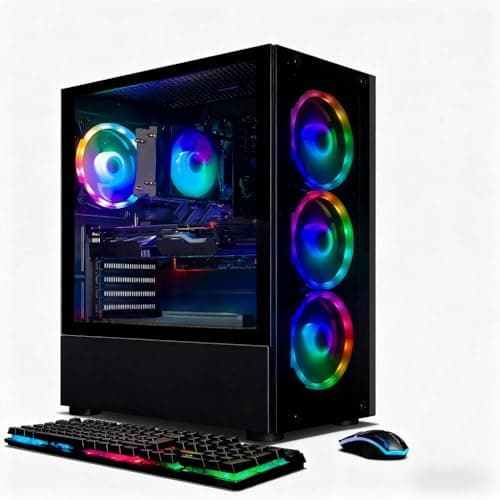 STGAubron Gaming PC Desktop Computer, AMD Ryzen 5 2600 up to 3.9G, GeForce RTX 2060 6G, 16G DDR4, 512G SSD, 600M WiFi, BT 5.0, RGB Fan x4, Windows 11 Home
