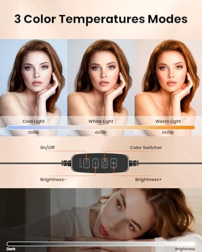 Evershop Ring Light for Laptop Desk Clip On,Small Computer Video Conference Lighting with Stand for Phone/Webcam/Monitor,5" Portable Mini LED Selfie Light Desktop for Zoom Meeting/Video Call/Recording 5