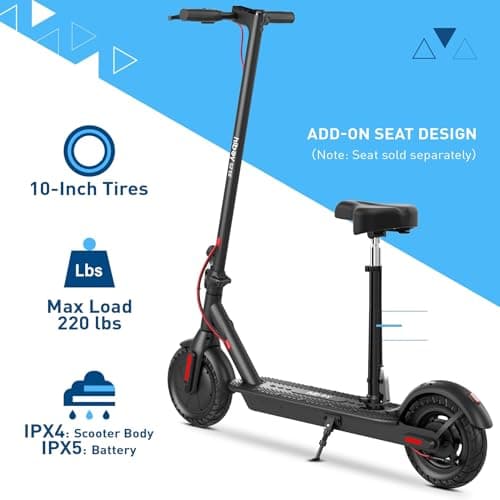 Hiboy 430W Peak Motor Electric Scooter, 10" Tires,17 Miles Range, 19 MPH Speed, Dual Brake System, Electric Scooter Adults Commuting & Urban Travel 5