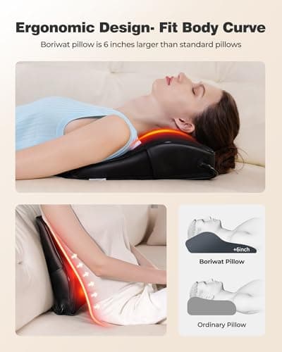OMASSA Shiatsu Neck Massager with Heat, 3D Kneading Back Massage Pillow for Pain Relief, Massagers for Neck and Back, Shoulder, Leg, Gifts for Men Women Mom Dad, Stress Relax at Home Office and Car 2