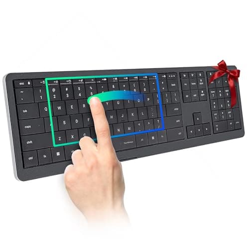 Clevetura CLVX 1 Wireless Touchpad Keyboard | Bluetooth & USB-C | Low Profile, RGB Backlit, Touch Sliders, Quiet Scissor Keys | Compatible with Windows/Linux/MacOS | Ergonomic Typing