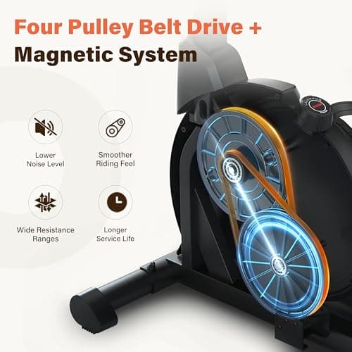 SNODE Magnetic Recumbent Exercise Bike for Home, Recumbent Bike for Rehab and Seniors, Recumbent Stationary Bike with LCD Monitor and Large Seat Cushion & Mesh Backrest, 330LB Weight Capacity 2