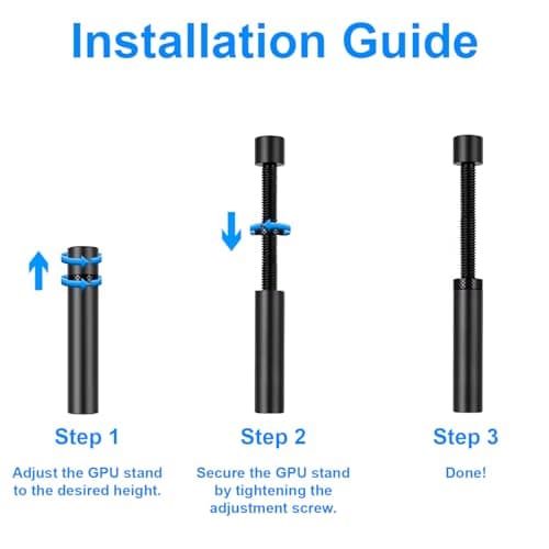 California JOS GPU Support Bracket Graphics Card Brace Anti-Sag Holder Height Adjustable Video Card Stand Black Large 5