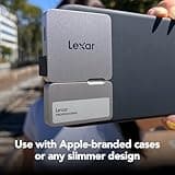Lexar 2TB Professional Go Portable SSD w/Hub, Supports Apple 4K 60fps ProRes, Up to 1050MB/s, USB 3.2 Gen 2, Rugged, IP65, Ultracompact, Compatible w/iPhone 15/16, External SSD (LSL400S002T-RNSNU) 3