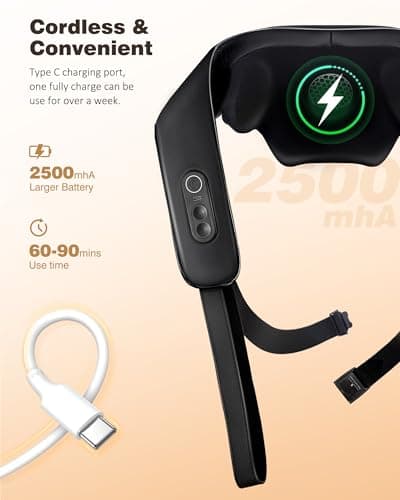 Neck and Shoulder Massager with Heat, Cordless Back and Neck Massager, Upgraded Graphene Heating, 4D Shiatsu Deep Kneading Massage for Shoulder, Back,Leg,Pain Relief, Portable Gifts for Dad Mom Friend 6