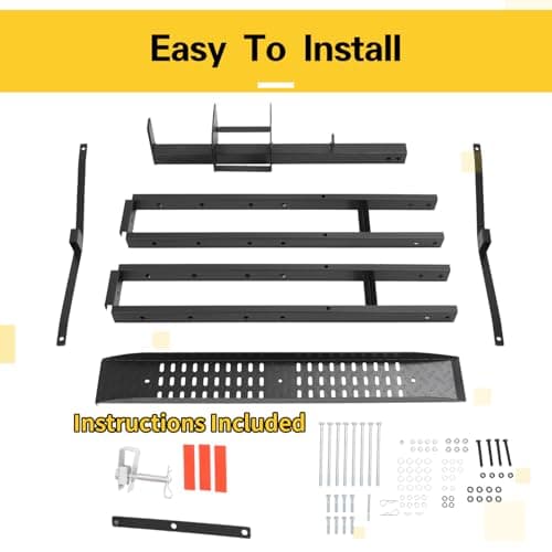 ECOTRIC 500LBS Motorcycle Trailer Hitch Carrier Scooter Dirt Bike Hauler Hitch Mount Rack with Loading Ramp Locking Device Heavy Duty Steel Motorcycle Rack for Hitch Fits 2" Receiver 5