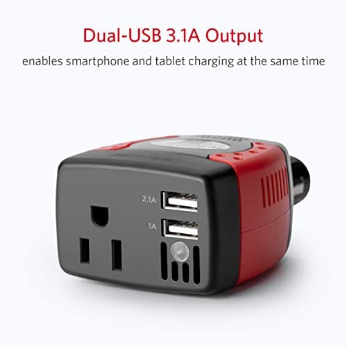 BESTEK 150W Power Inverter 12V to 110V Voltage Converter Car Charger Power Adapter with 3.1A Dual USB Charging Ports 2