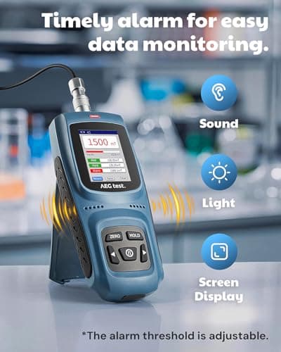 AEGTEST 8103 Gauss Meter, Rechargeable Tesla Meter 0-2500mT, Magnetometer with Data Logging and Alarm, Magnetic Field Strength and Pole Tester, ±5% General Accuracy for Factories, Workshops 4