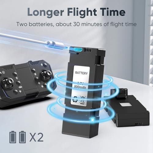 X-shop Foldable Drone with 1080P HD Camera for Beginners & Adults, FPV Live Video, One Key Start, Altitude Hold, 3D Flips, Gesture Selfie, 3 Speed Modes, 2 Batteries 5