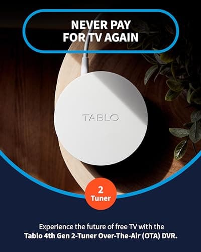 Tablo TV 4th Gen 2-Tuner Over-The-Air (OTA) DVR - Watch, Pause & Record Live TV, News, Sports & Movies Throughout Your Home Over Wi-Fi - Pairs w/Any TV Antenna - 50+ Hrs Recording - No Subscriptions 2
