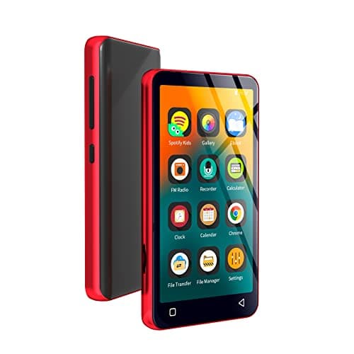 MP3 Player with Bluetooth and WiFi,MP3 Player with Spotify,Spotify Kids,Audible,Pandora,Amazon Music,4" Music Player MP4 Up to 1TB(80GB,Red_Black)