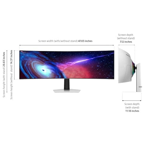 Samsung 49" Odyssey OLED (G93SC) Series Curved Gaming Monitor w QD-OLED, 240Hz, 0.03ms, DQHD, G-Sync Compatible, AMD FreeSync Premium Pro,Height Adjustable Stand,3 Yr Warranty,LS49CG932SNXZA 3
