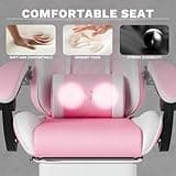 Ergonomic Video Gamer Chairs Gaming Computer Chairs Gamer Chairs for Adults Massage Lumbar Support Swivel Height Adjustable Headrest Backrest 5