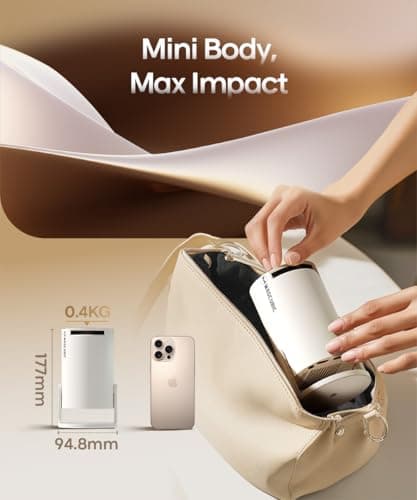 Magcubic 2025 Upgraded HY300PRO Mini Projector with WiFi and Bluetooth, Portable Projector 4K Support, Auto Keystone, 180 Degree Rotation, Smart Proyector for Home Outdoor Android 14 3