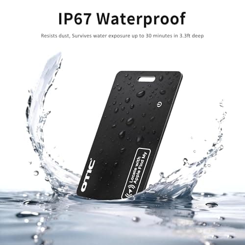 OTIC Wallet Tracker Card, Ultra-Thin 1.7MM Rechargeable Finder, Up to 10-Month Use, Works with Apple Find My (iOS), Locator for Wallet, Luggage, Passport, IP67 Waterproof, 1 Pack 5